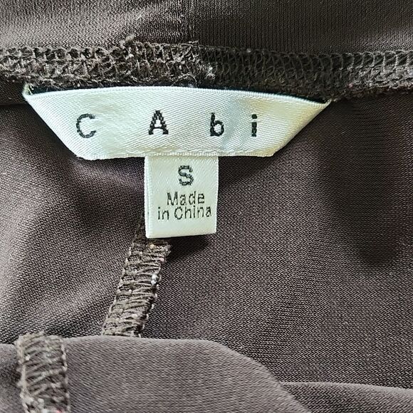 CAbi Style #814 Wide Leg Mid Rise Dark Chocolate Brown Capri Pants, S - Picture 4 of 6